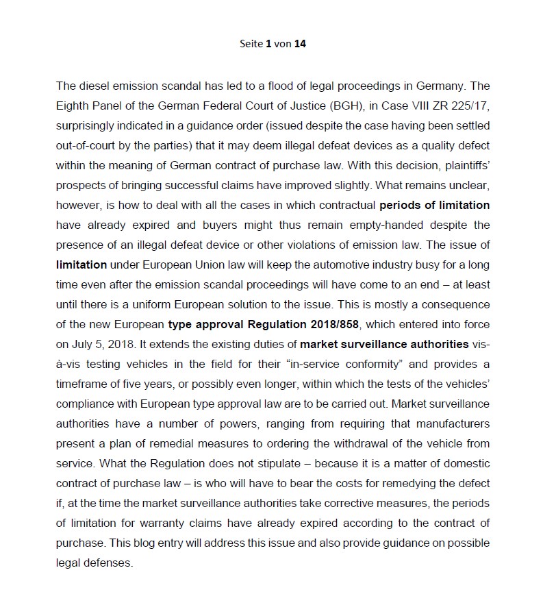 Limitiation of liability